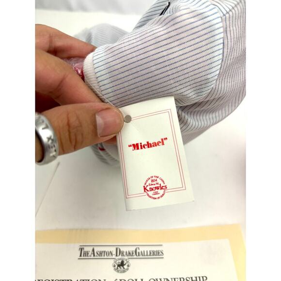 VTG Porcelain Doll Michael By Yolanda Bello Knowles 1990's Boxed COA - Picture 12 of 15